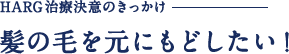 HARG治療決意のきっかけ　髪の毛を元にもどしたい!